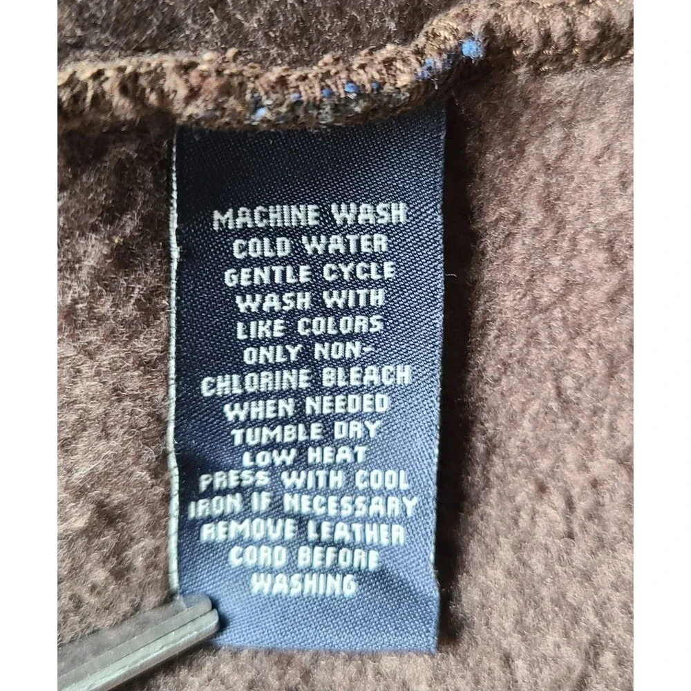 Vintage Polo Jeans Co Ralph Lauren Hoodie Mens L Brown Lace Up Pullover Fleece